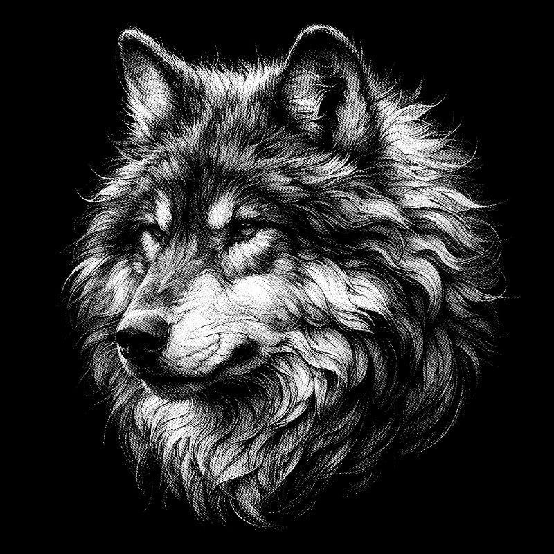 Mystical Wolf Portrait Motif
