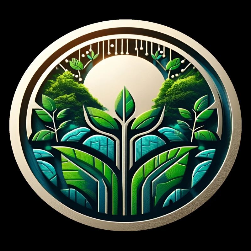 Eco Tech Logo Nature and Digitization