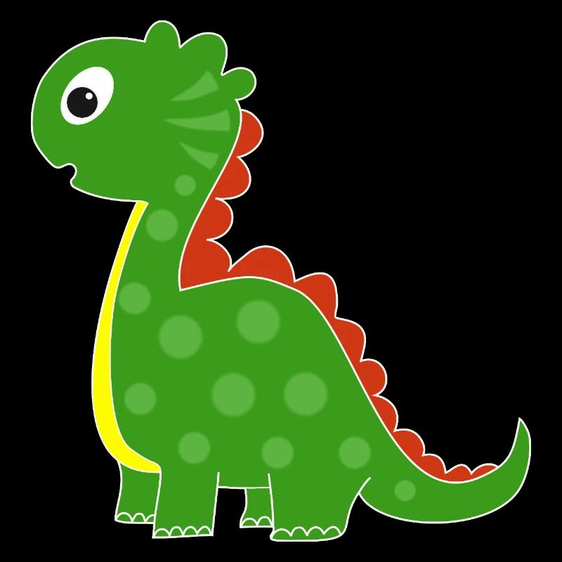Dino vert avec des points lumineux