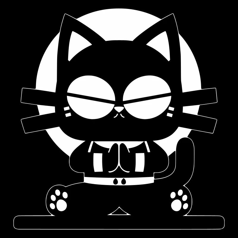 Zen Katze Meditation Minimal Design