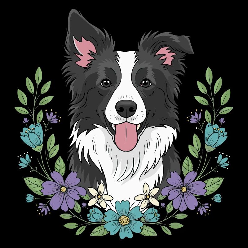 Célébration florale du Border Collie