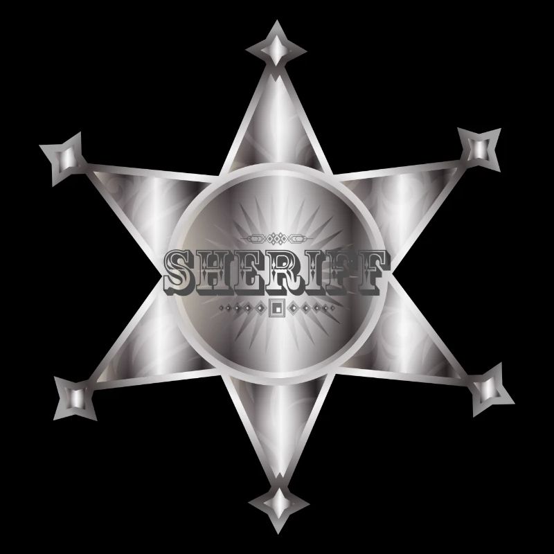 außergewöhnlicher silberfarbene Sheriffstern