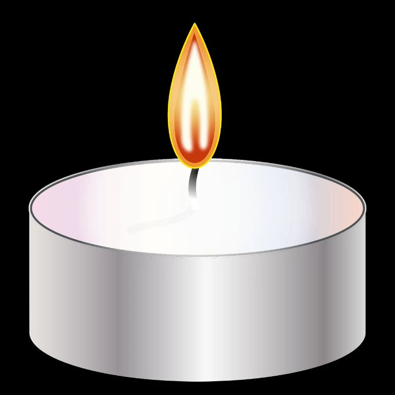 Burning Tealight Candle Simple Symbol