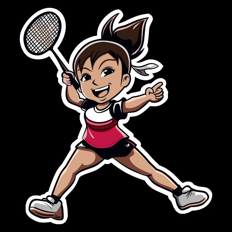 Badminton Player Cartoon