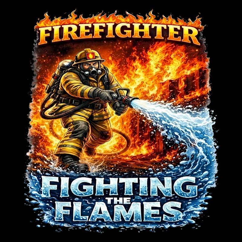 Firefighter hero against flames