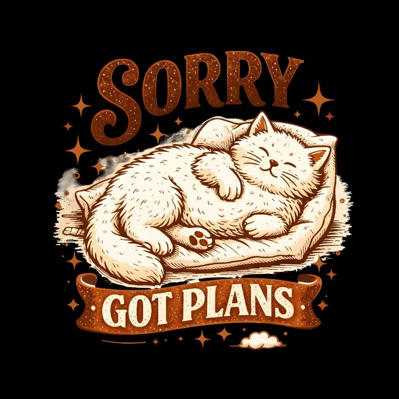Le chat dort : Désolé, j’ai des plans Procrastination