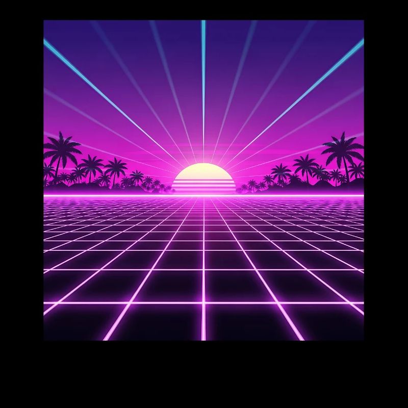 Sonnenuntergang Neon Retrogrid back to 90s