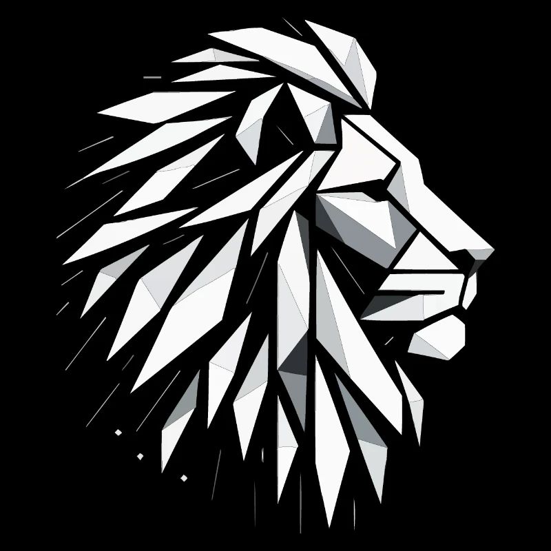 Lion Head Polygon Art