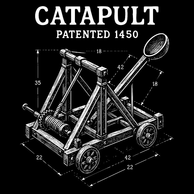 Conception de plan mécanique de catapulte