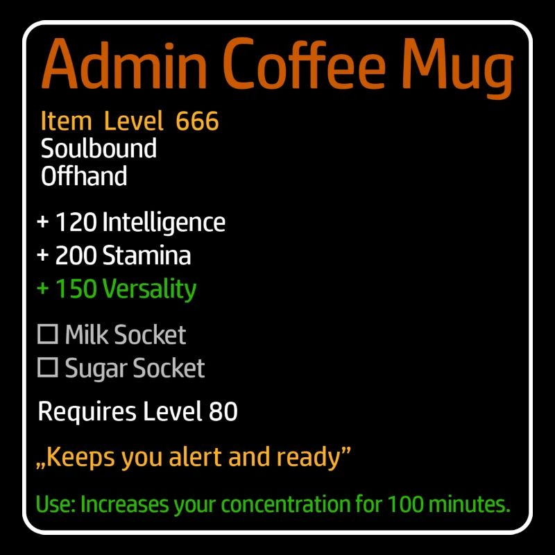 Admin Tasse à café avec statistiques