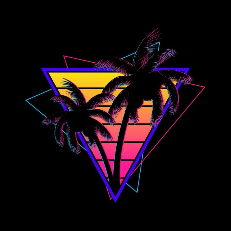 Synthwave Vaporwave Sunset Retro 80er 90er Jahre