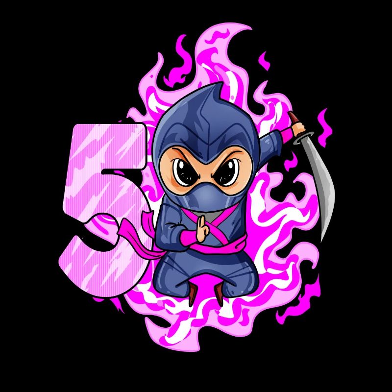 5. Geburtstag Mädchen 5 Jahre alt Ninja