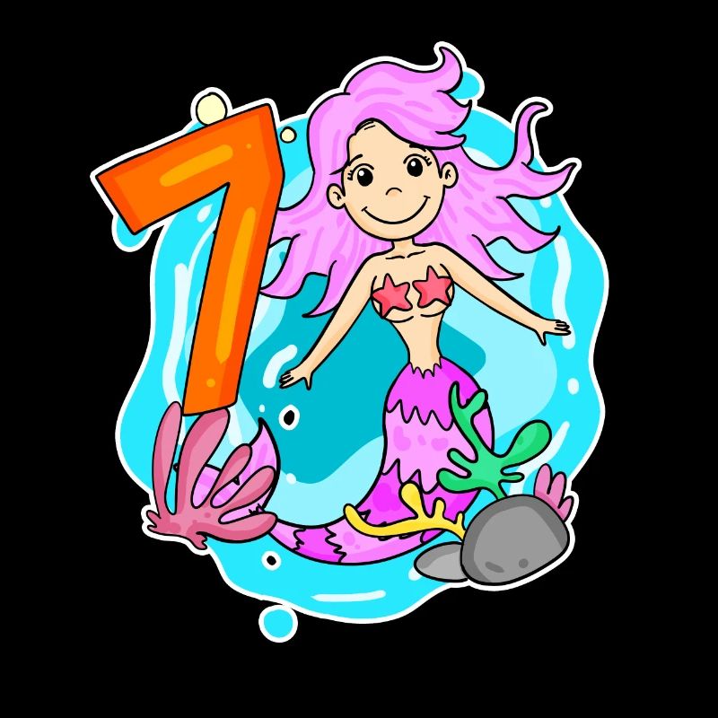 Fille de 7 ans sirène de 7ème anniversaire