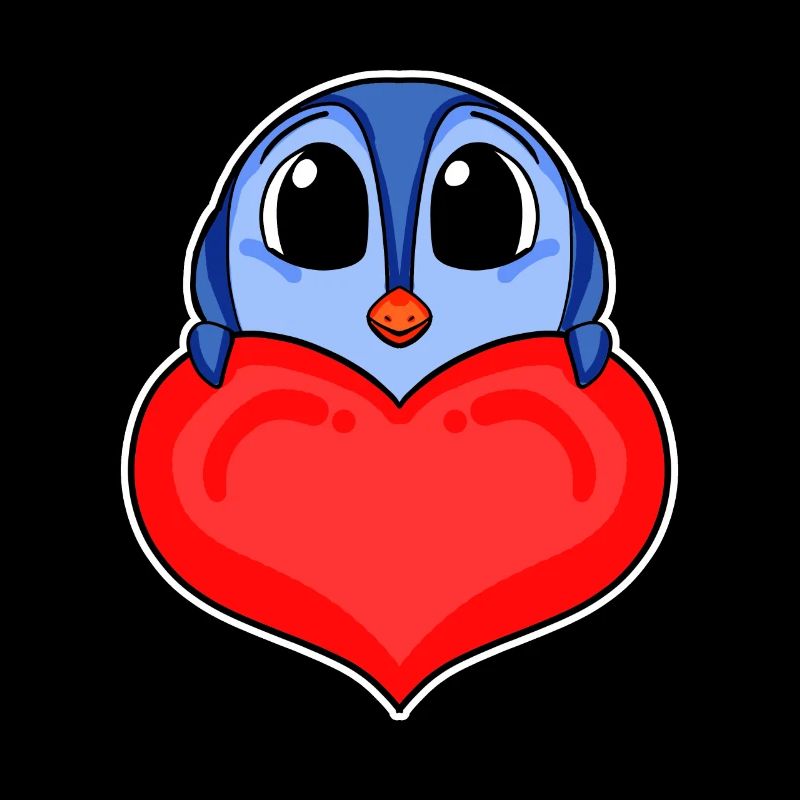Pinguin mit Herz - Liebe Romantisch