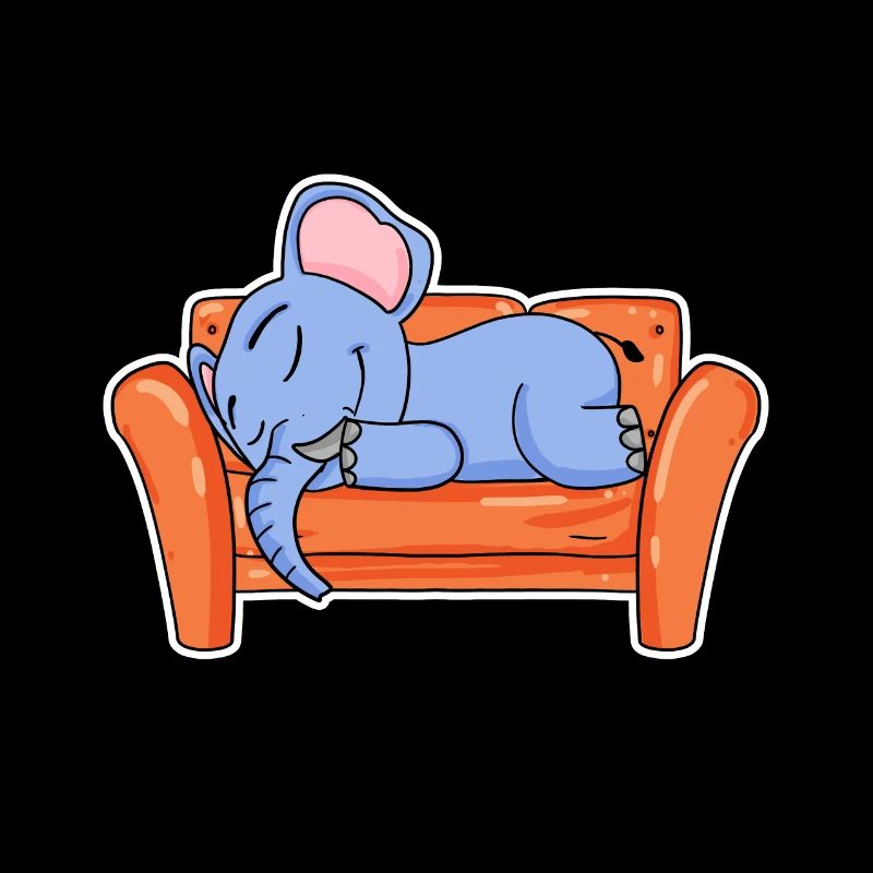 Éléphant couché mignon sommeil