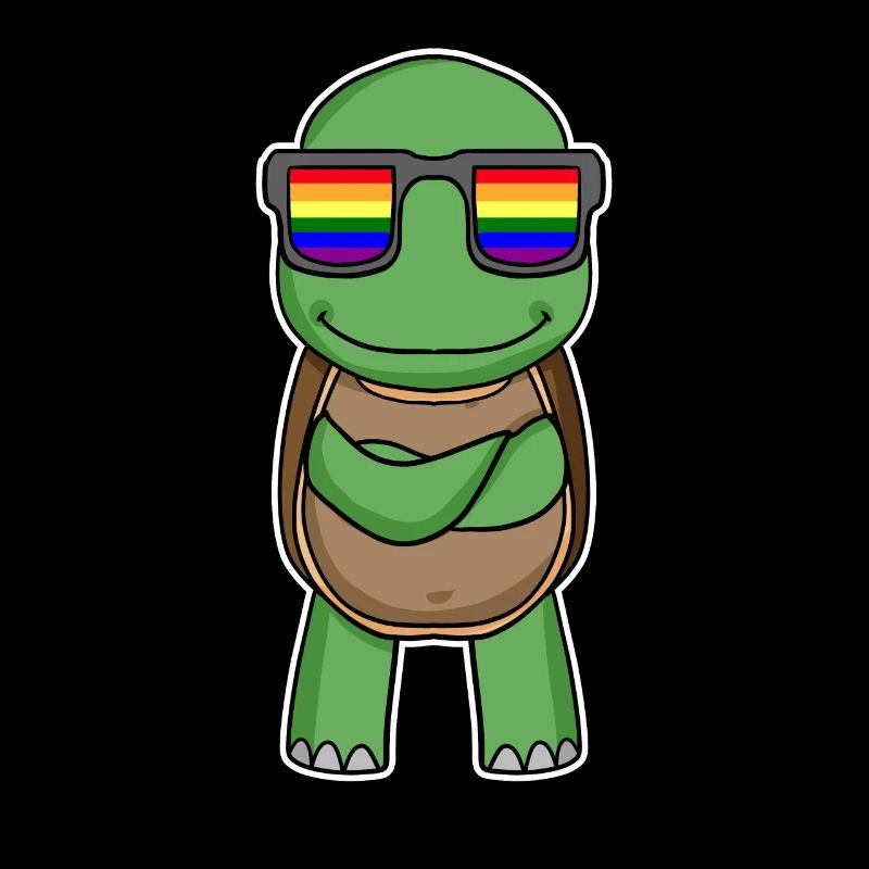 Regenbogen - Schildkröte mit Brille