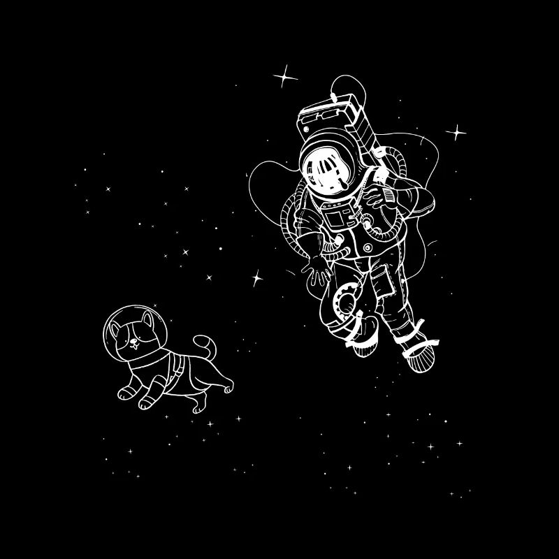 Drôle de chien animal dans l’astronaute de l’espace
