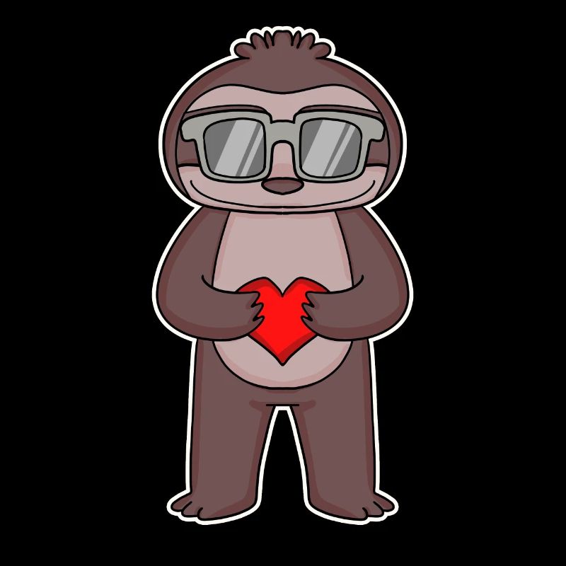 Faultier mit Herz und Brille