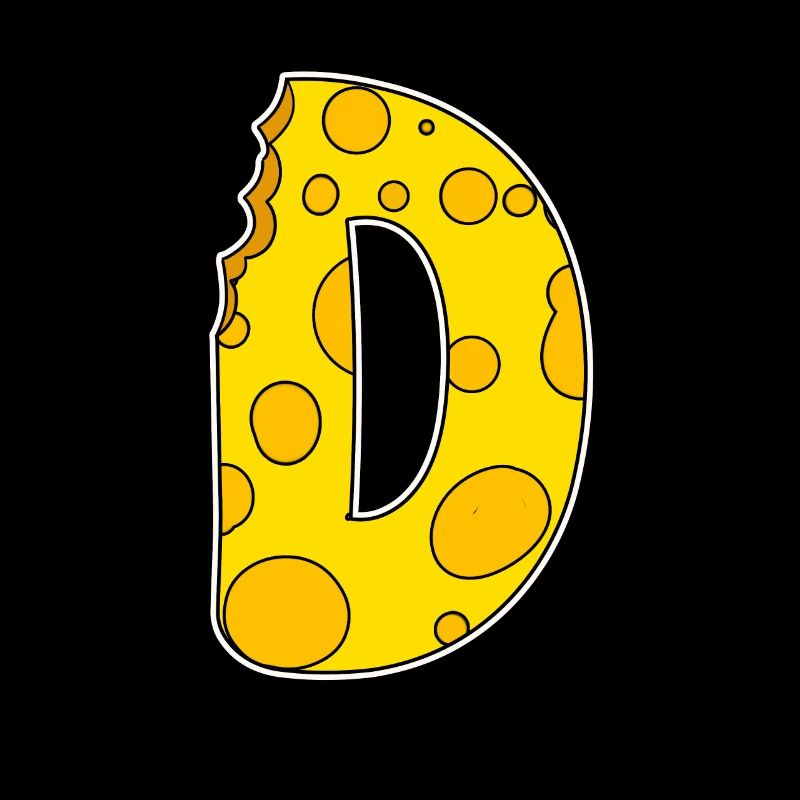 Lettre D - Lettre initiale D - Motif Fromage