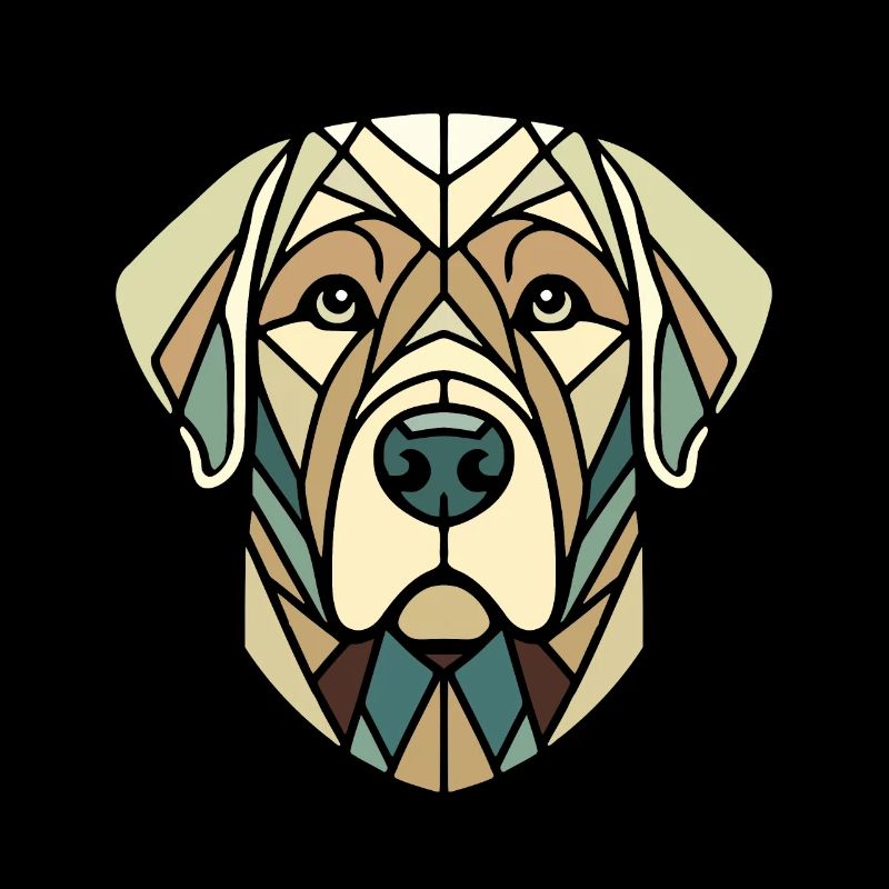 Labrador head, retriever, geometric art, polygon