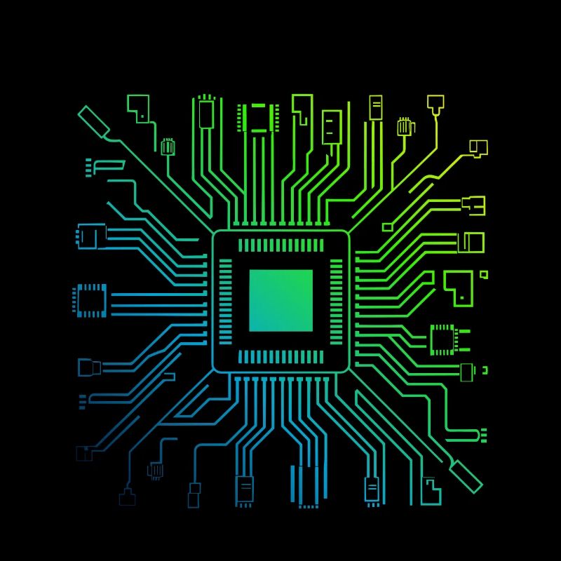 Bunte Computerplatine Tech Electronic