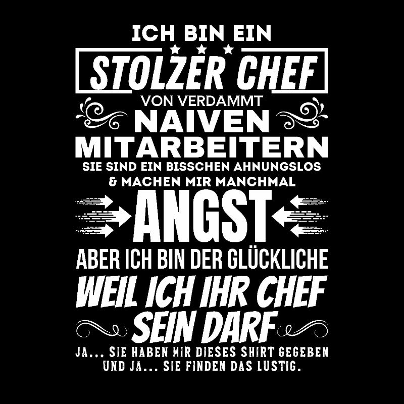 stolzer Chef von verdammt naiven Mitarbeitern