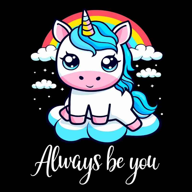 Süßes Einhorn mit Regenbogen - Always Be You