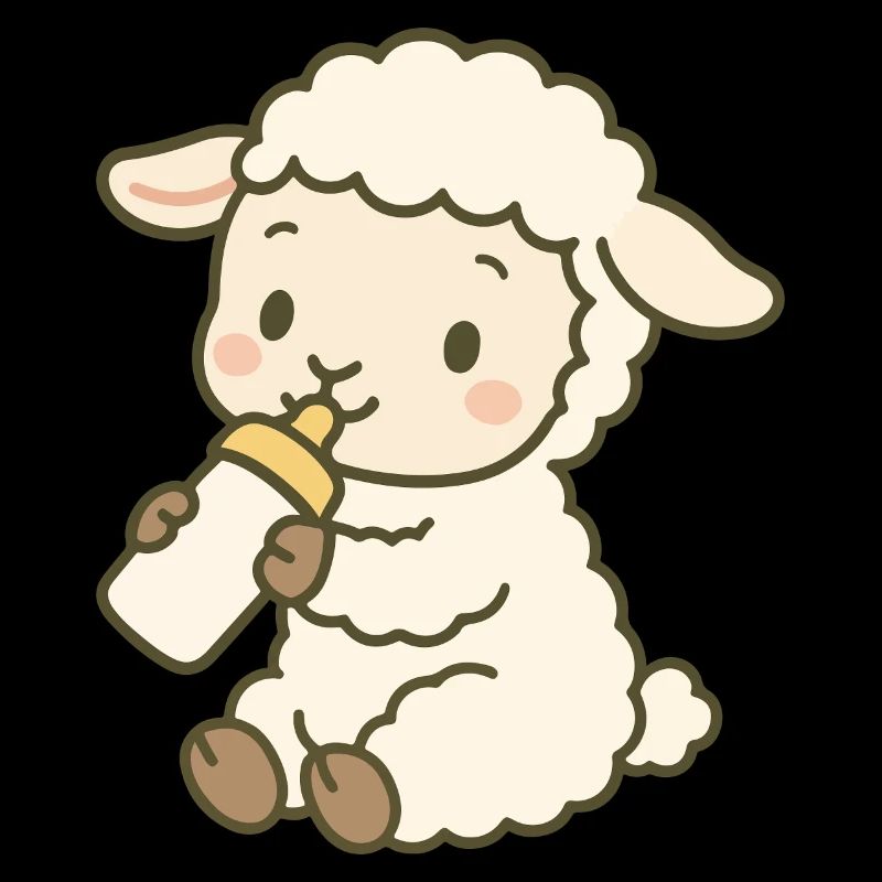 Lämmchen mit Milchflasche - Little Lamb Sip