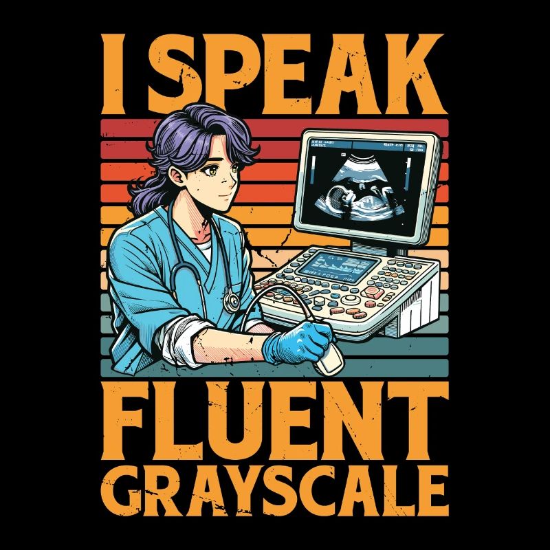 Sonographer I Speak Fluent Grayscale Xray Tech