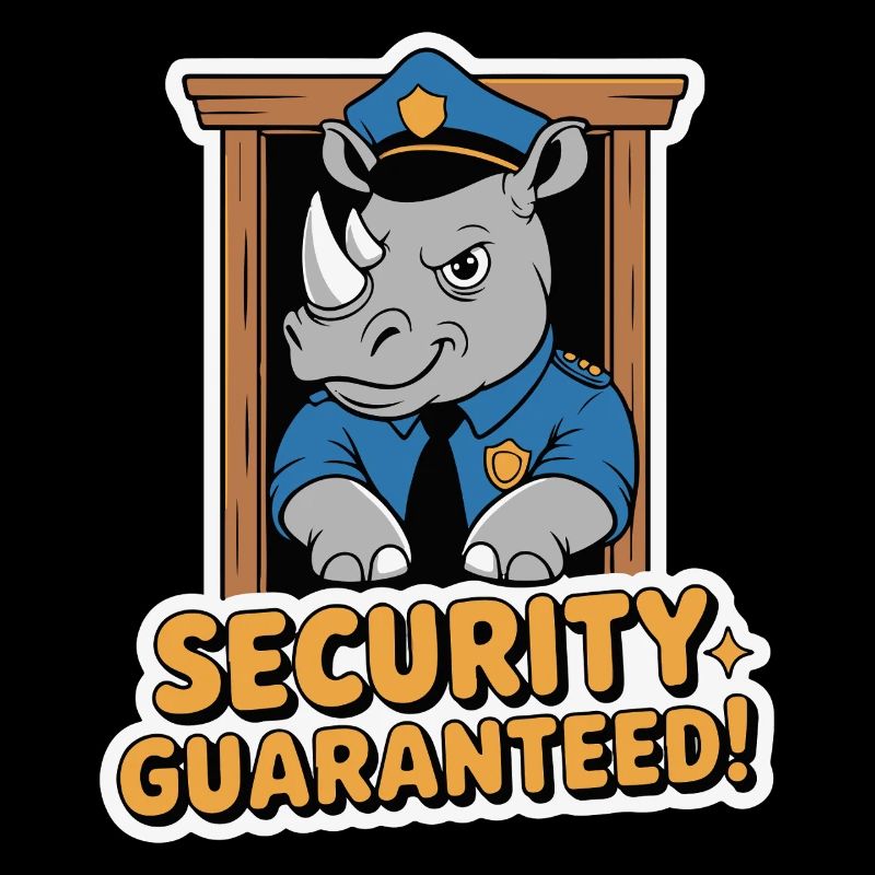 Rhino agent de sécurité Logo de dessin animé