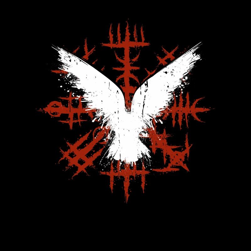 Viking Vegvisir with Odin's ravens