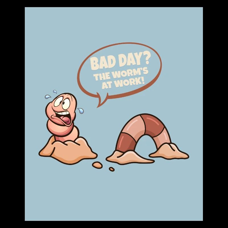 Worm at Work – Bad Day Cartoon