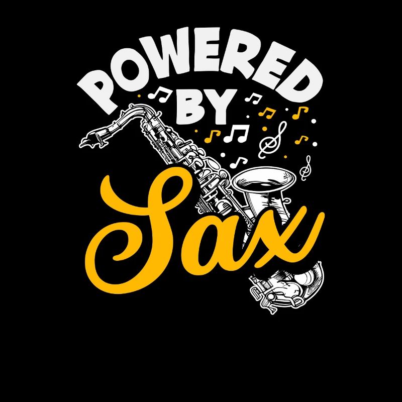 Powered By Sax Saxophone Player Marching Band