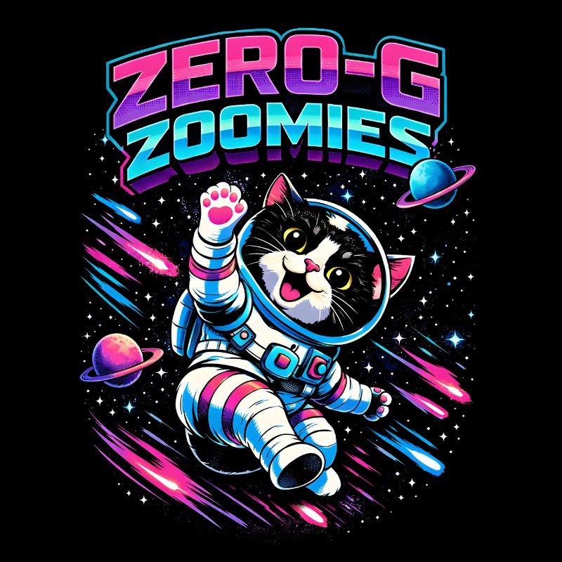 Null-G Zoomies | Astro Katze Weltraum Humor