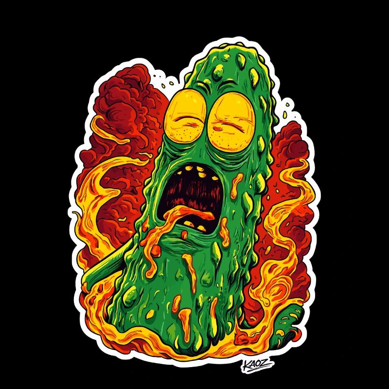 Feuriges Meltdown-Gurkenmonster