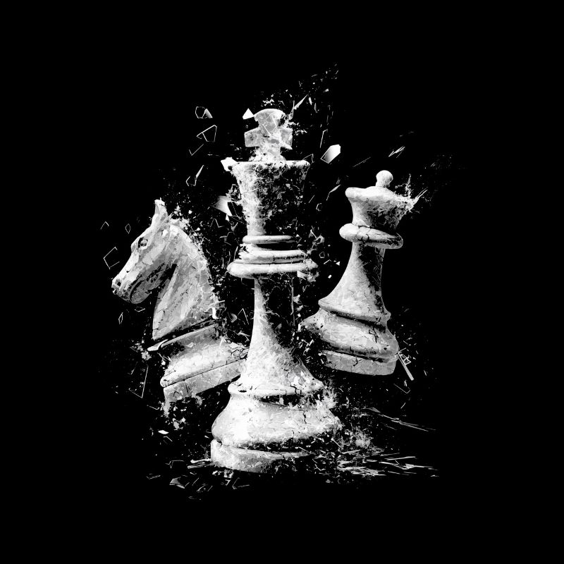 Schach Figuren Explosion Design Dynamisches Bretts