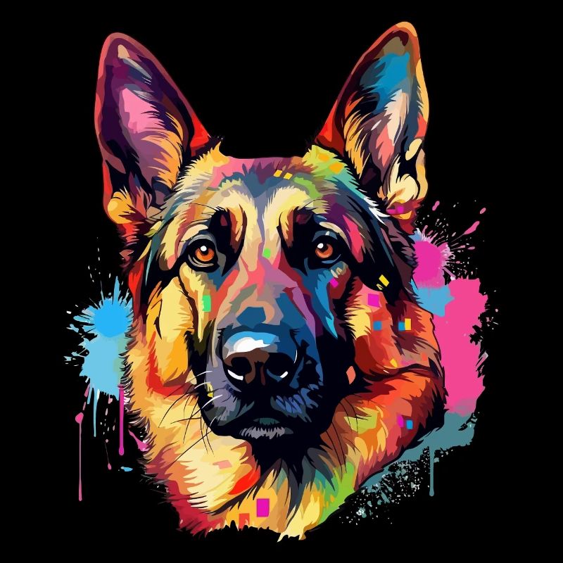 Vivid German Shepherd Splash