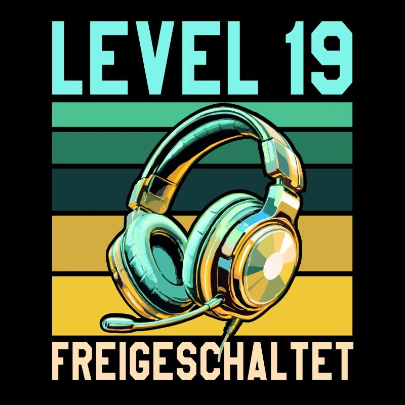 19. Geburtstag Junge Mädchen Gamer Level 19