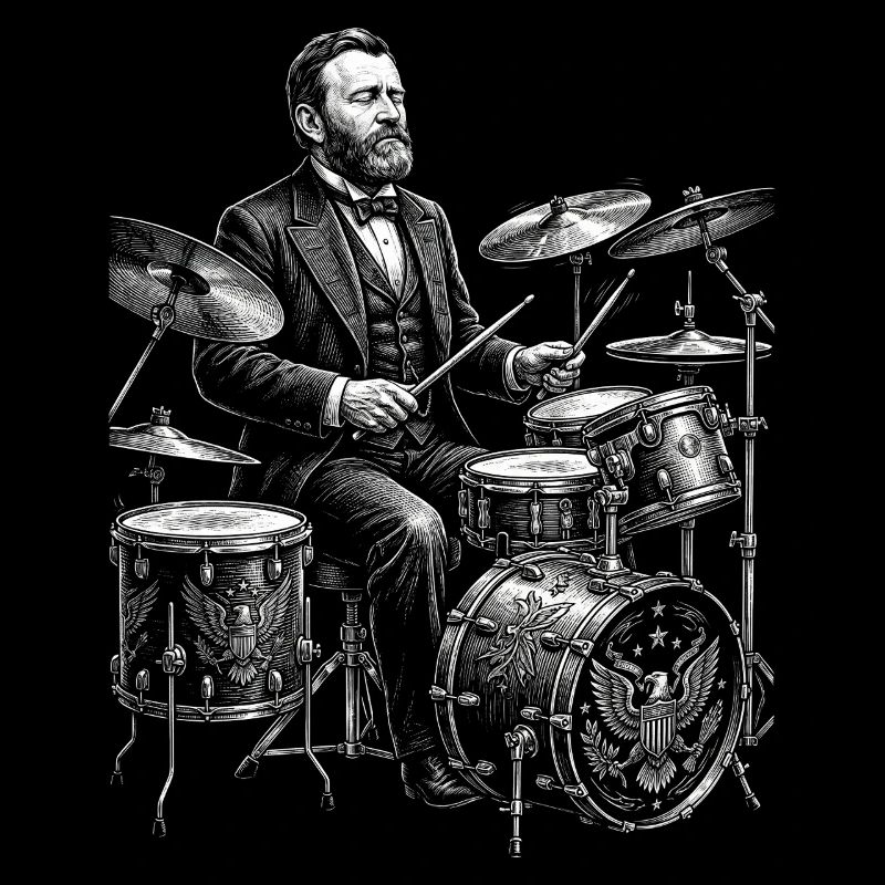 Ulysses S. Grant plays drums