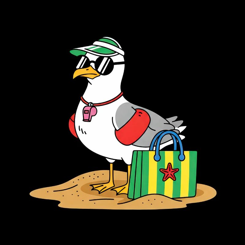 Strandvogel mit Sonnenbrille