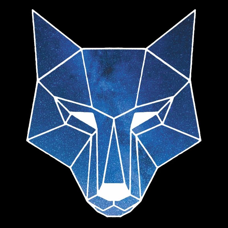 Weißer Wolf und Sternenhimmel