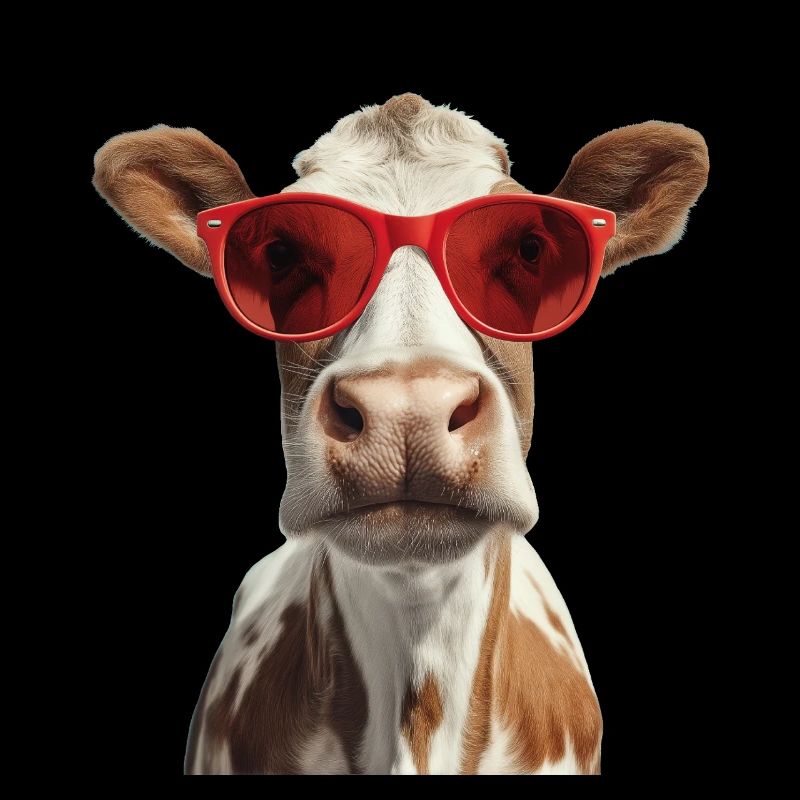 Vache avec lunettes de soleil