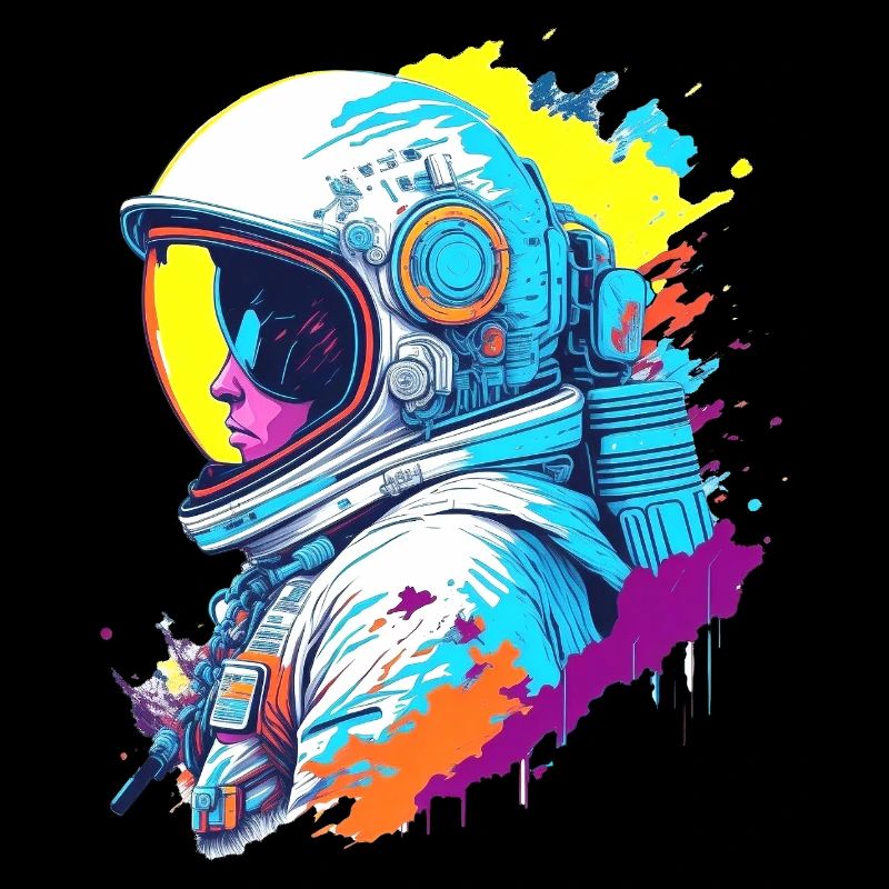 Astronaut Paint Splash Illustration