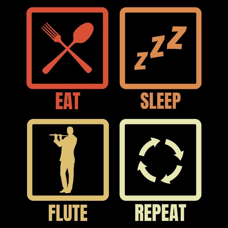 Manger Sommeil Flûte Répéter