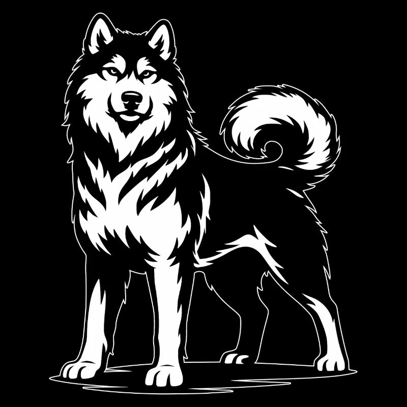 Alaskan Malamute in stolzer Pose