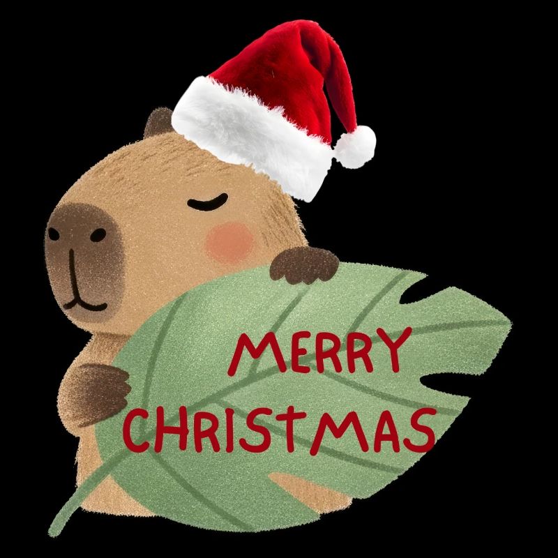 Ours de Noël avec salutation de feuille