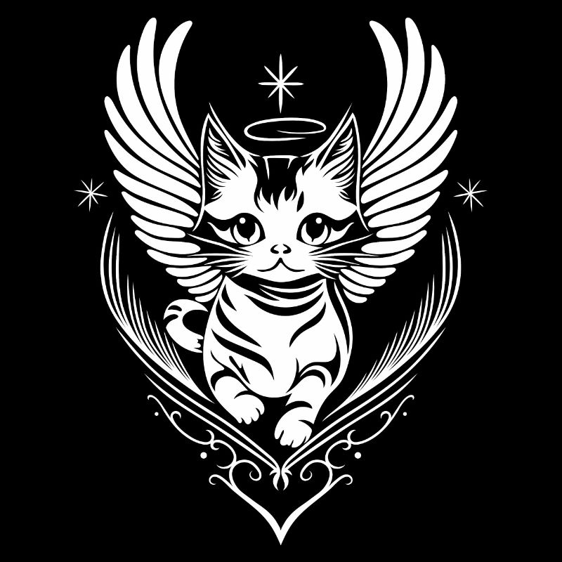 Ange Blanc Chat Avec Des Ailes