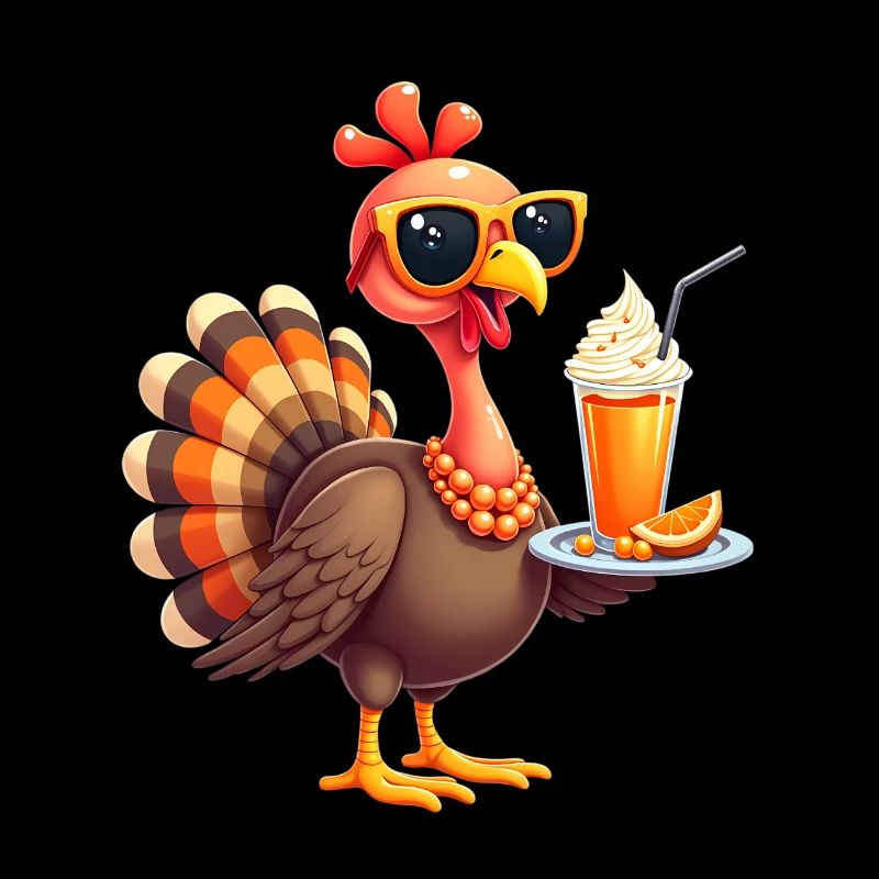 Dinde de Thanksgiving avec lunettes de soleil