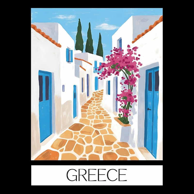 Griechischer Straßenpfad Blauweiß