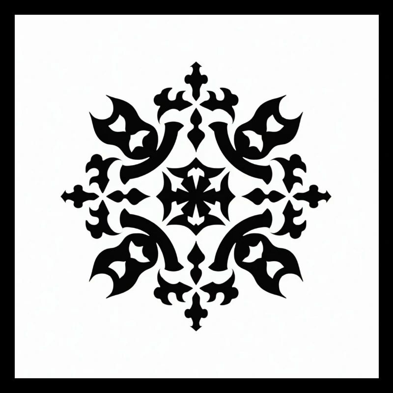 Motif complexe de flocon de neige noir